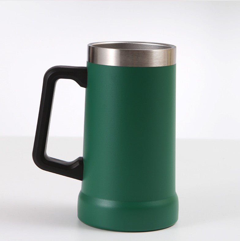 stainless steel coffee mug with handle